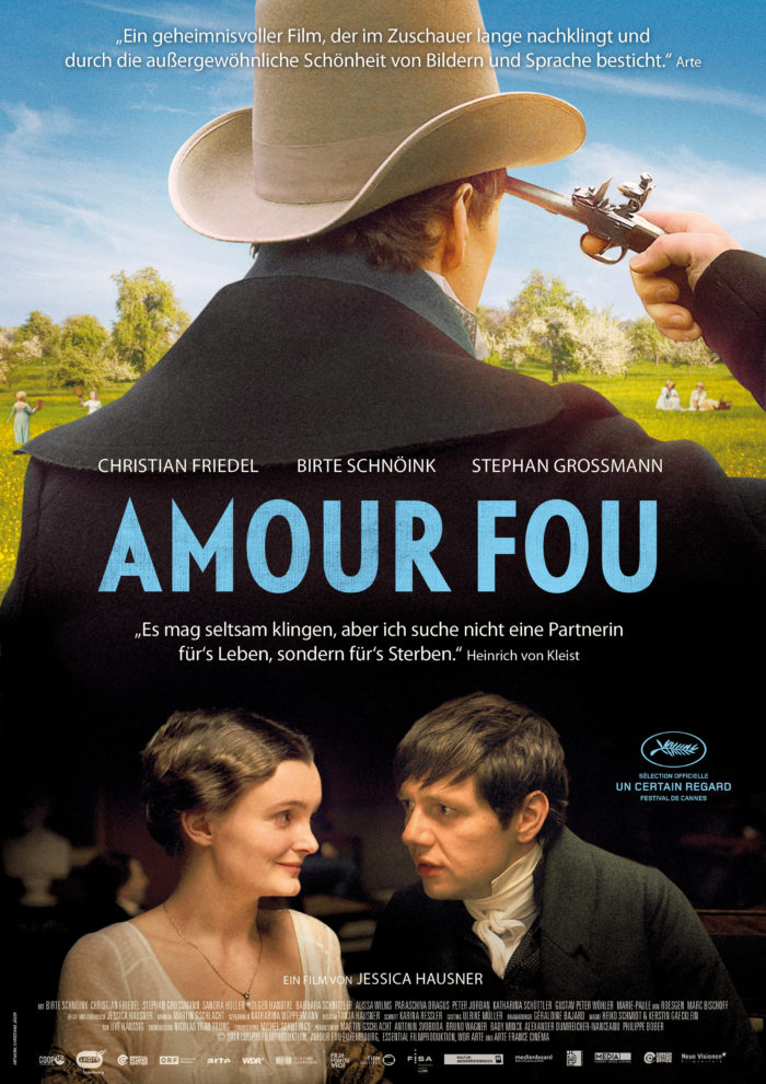 In Kooperation mit dem Filmclub Die Linse e. V. zeigt die Annette von Droste-Gesellschaft am Sonntag, 29. November 2020, in der Reihe »Frau und Gesellschaft im 19. Jahrhundert« den Film »AMOUR FOU« (2014) von Jessica Hausner. Filmplakat: Neue Visionen Filmverleih